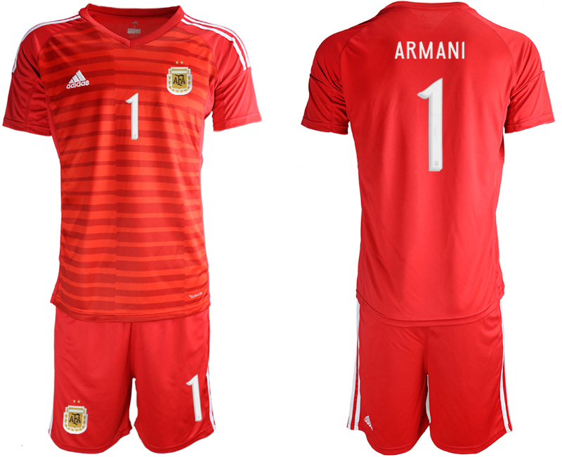Men 2020-2021 Season National team Argentina goalkeeper red #1 Soccer Jersey1
